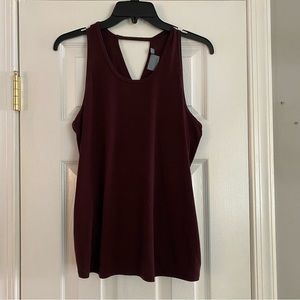 Athleta Essence Tie Back Tank Top Plum Purple Workout XS Keyhole Back Wrap Shirt
